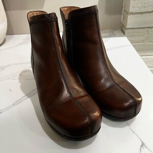 Dansko Scout Brown Leather Braided Trim Ankle Boot size 41